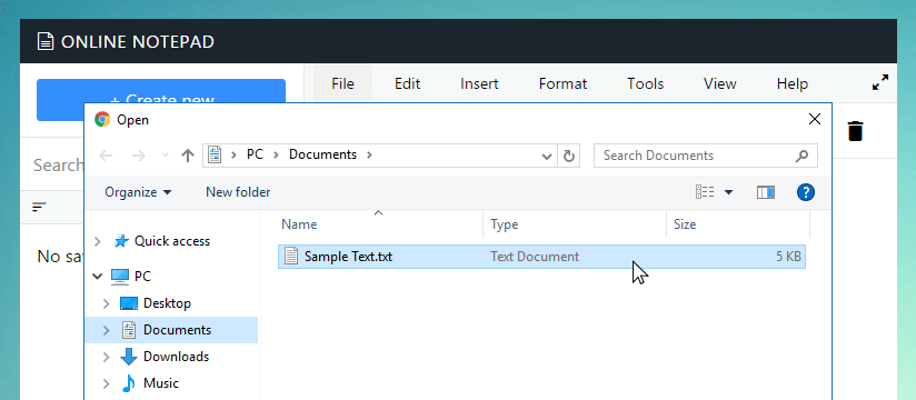 Open file dialog in Sifiseo